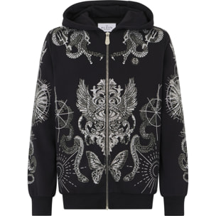 PHILIPP PLEIN Zip Hoodie Tattoo Stones
