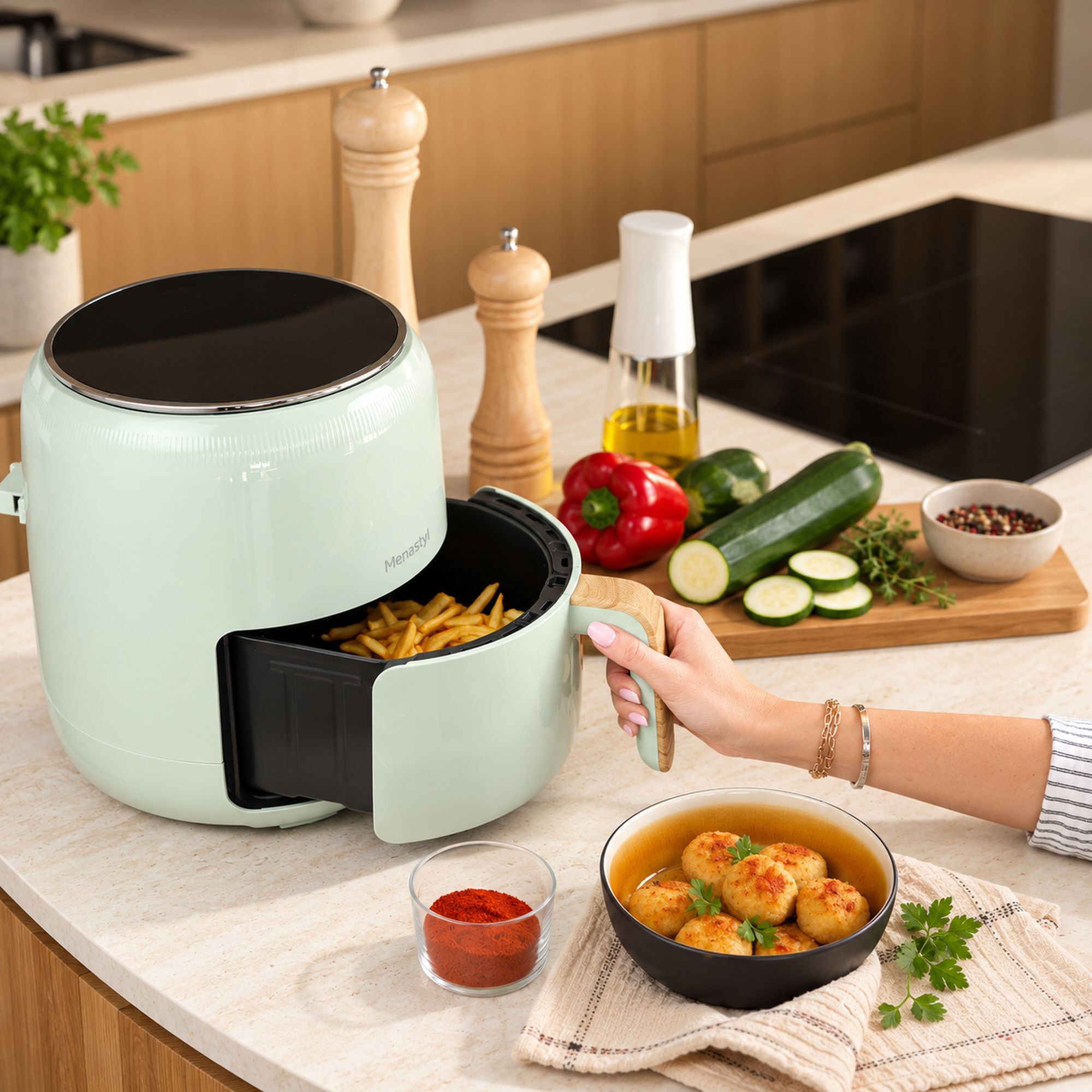 Friteuse sans huile 4,5L céladon COLORAMA
