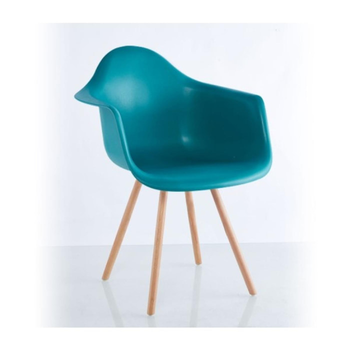 Chaise Eva bleu canard X1