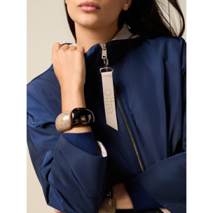 Oltre - Chaqueta de nylon con capucha y cremallera - Azul