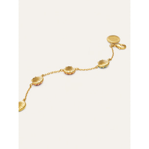 Pulsera Conchas Enamel Baño Oro