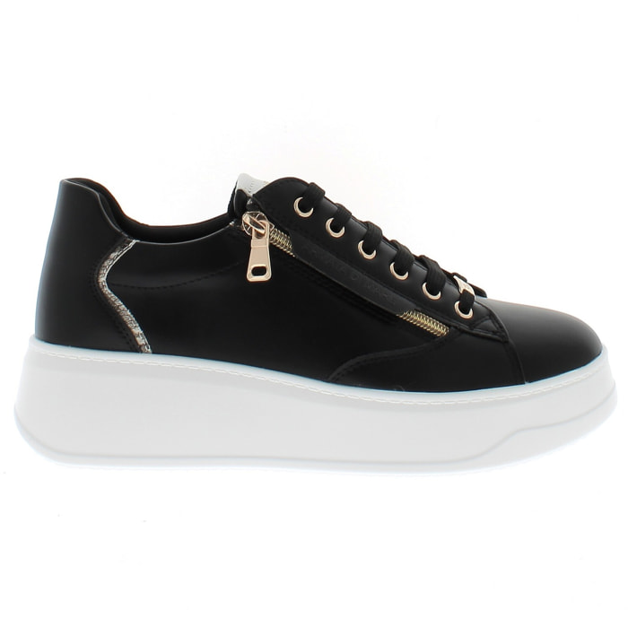 Armata di Mare Scarpe Donna Sneakers Basse con Soletta in Memory Foam AMD S61H23 Black Rock Gold