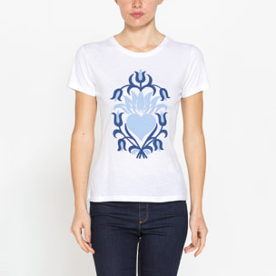 T-SHIRT IN JERSEY SLUB CON STAMPA