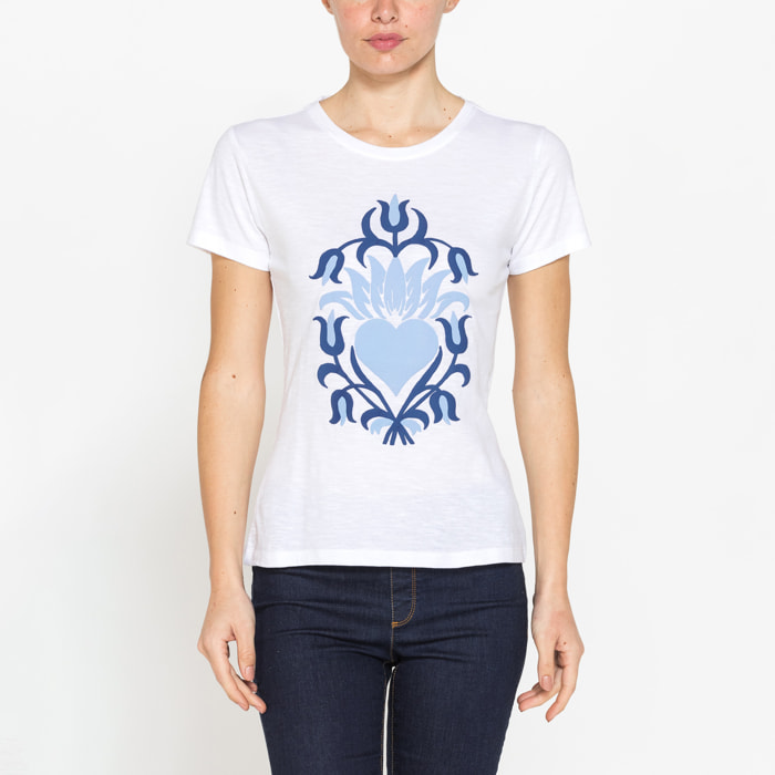T-SHIRT IN JERSEY SLUB CON STAMPA