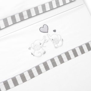 Triptico Minicuna Parejita Elefante Bco/Gris