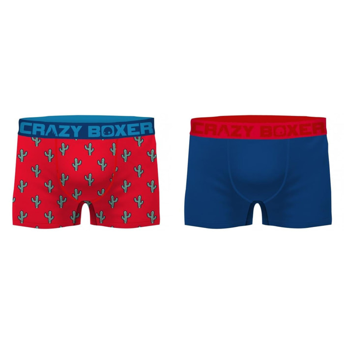 Set de 2 Boxers Crazy Boxer para hombre en algodón