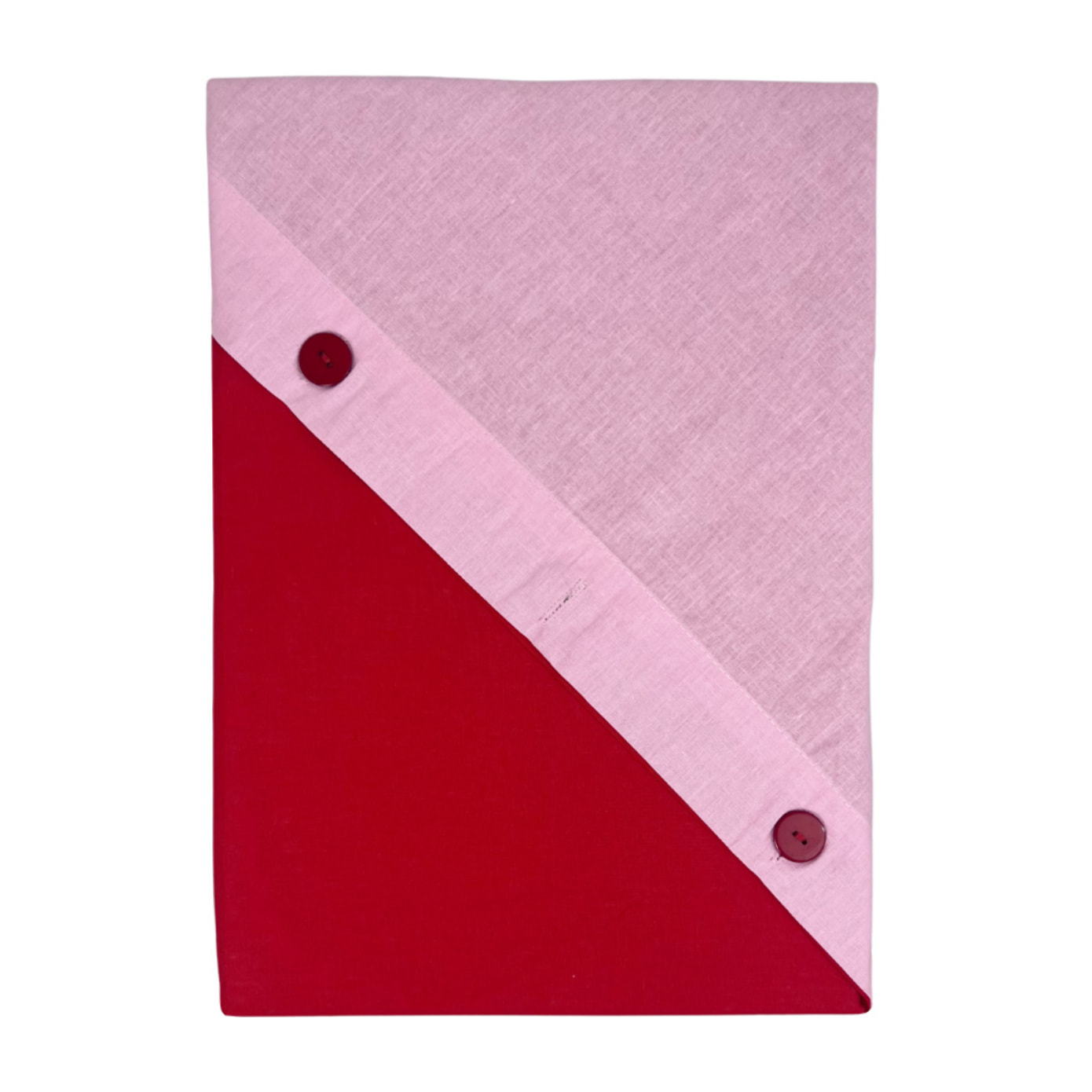 Parure Copripiumino Bicolor Estate/Inverno 100% Cotone Tinta Unita Amici Rosso/Rosa