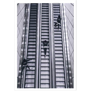 Affiche noir et blanc clic clac escalators Affiche seule