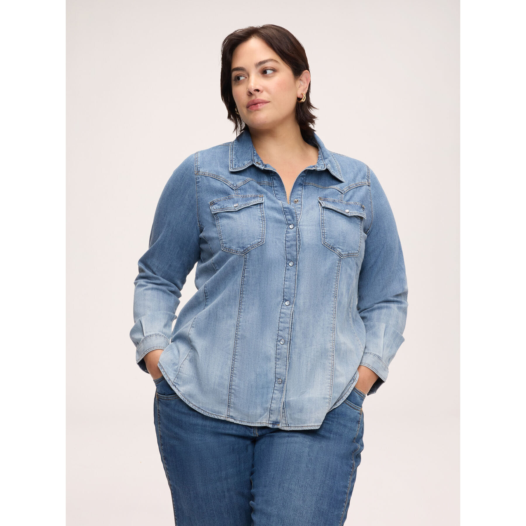 Fiorella Rubino - Camisa en denim lavado - Light - blue