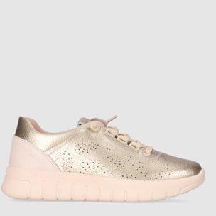 Deportivos de Piel - Platino - Tacón: Bajo