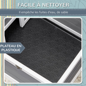 Enclos pour tortue - parc pour tortue - niche, enclos extérieur grillagé, toit ouvrant verrouillable - sapin gris blanc