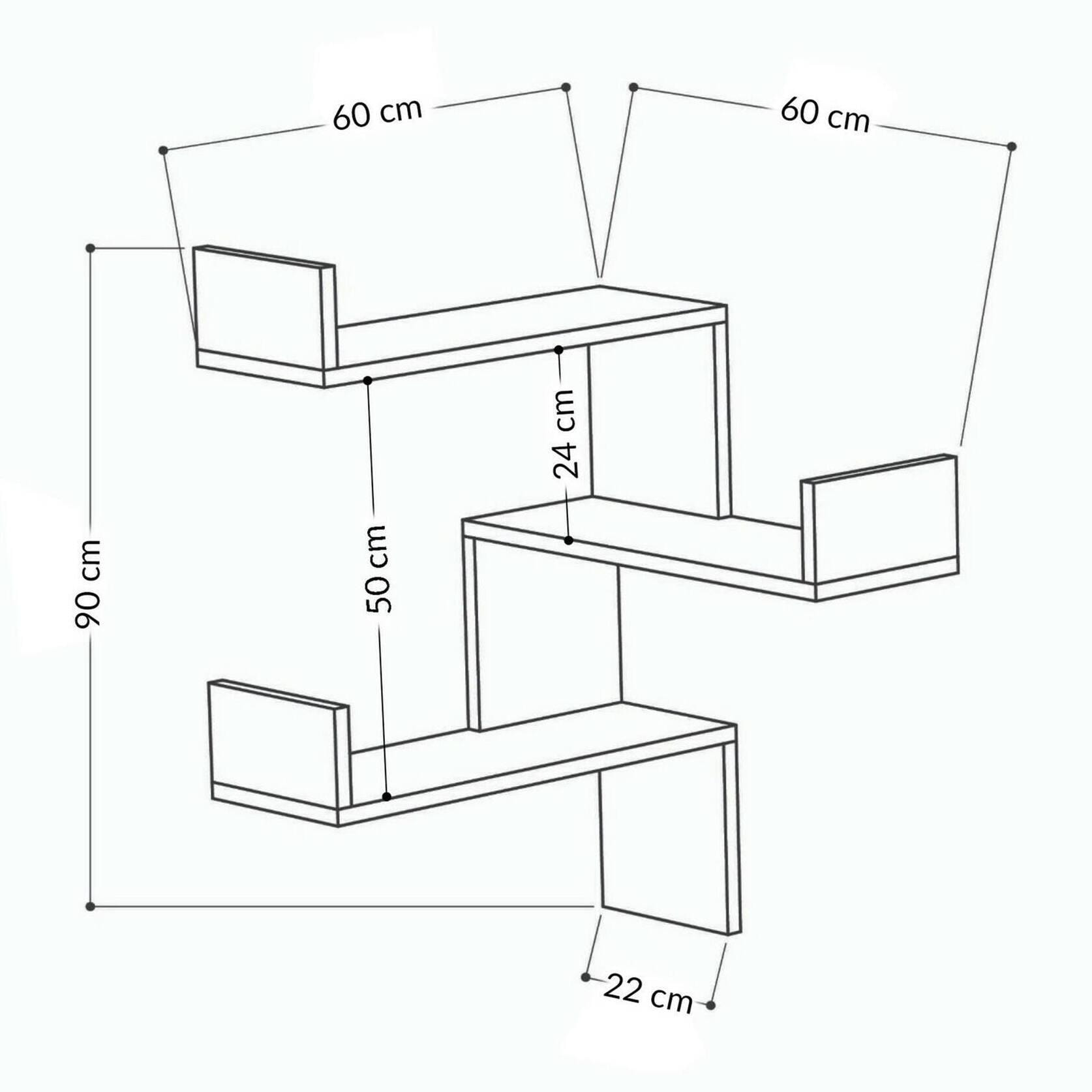 Mensola Dpiacezz, Scaffale, Ripiano a muro, Scaffalatura multiuso, 60x90h60 cm, Quercia