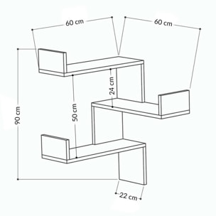 Mensola Dpiacezz, Scaffale, Ripiano a muro, Scaffalatura multiuso, 60x90h60 cm, Quercia