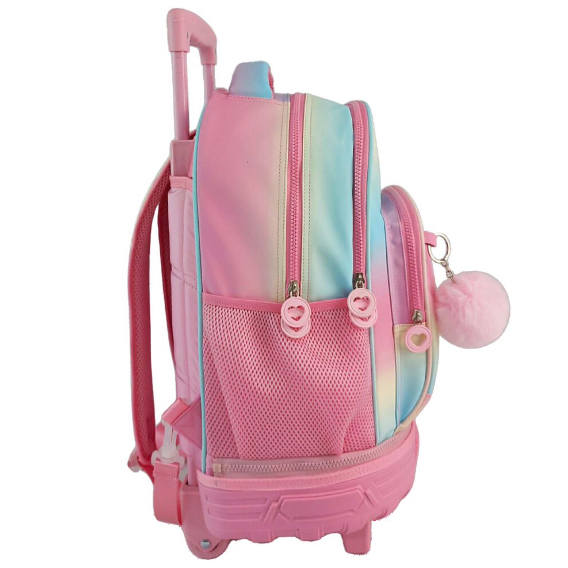 Trolley Fjo Compacto Doble Cuerpo Gran Capacidad Blin Blin Gradient Pink. Espaldera y tirantes ajustables y acolchados.