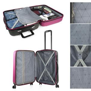 Maleta Itaca Tiber Set De 3 Unidades Fucsia-Antracita