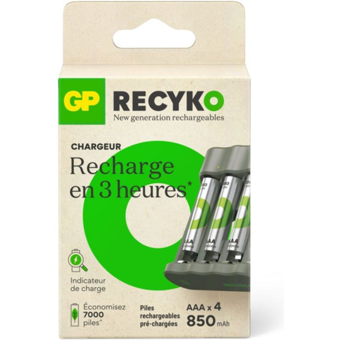 Chargeur de piles GP B441 + 4 AAA 850mAh