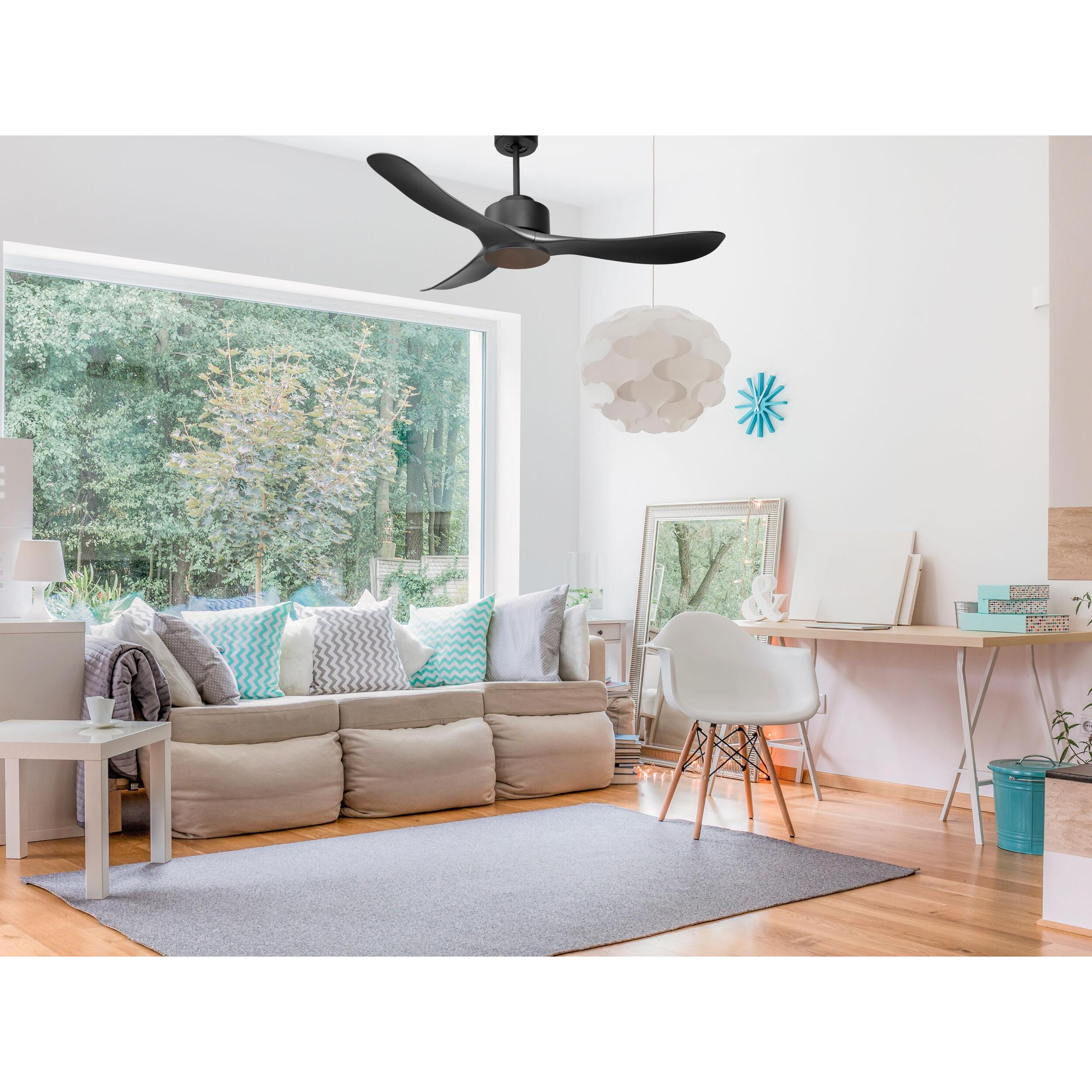 Ventilateur de plafond ø132 cm avec Wifi Réversible Hypersilence 40   W Noir