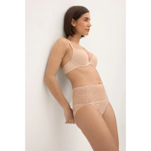 Slip a vita alta in pizzo color avorio