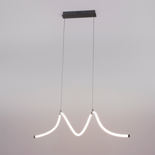 FORLIGHT Colgante Rolly LED 28W Blanco Neutro - 4000K Níquel Satinado para Interior de Techo en Comedor, Salón, Cocina