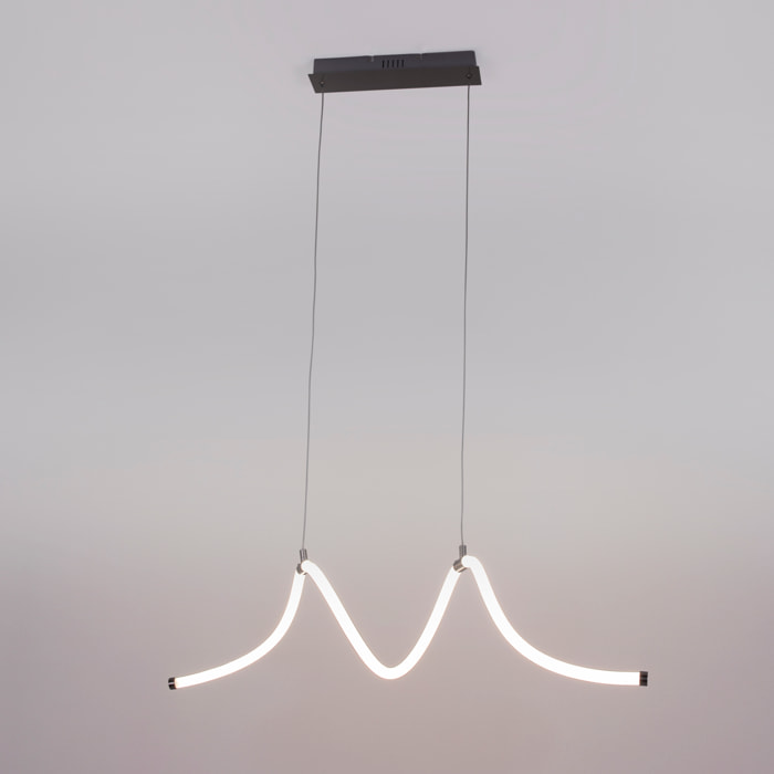 FORLIGHT Colgante Rolly LED 28W Blanco Neutro - 4000K Níquel Satinado para Interior de Techo en Comedor, Salón, Cocina