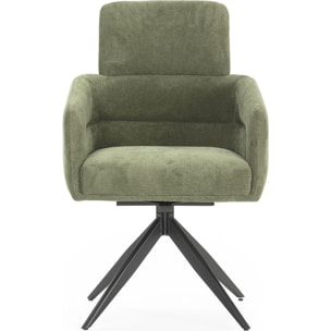 Lot de 2 fauteuils pivotants en tissu - ALVAR