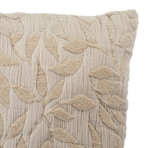 Coussin motif jacquard "Lehto" coton lin 50x50cm