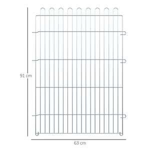 Parque para Mascotas 8 Vallas de Metal 63x91cm Plata