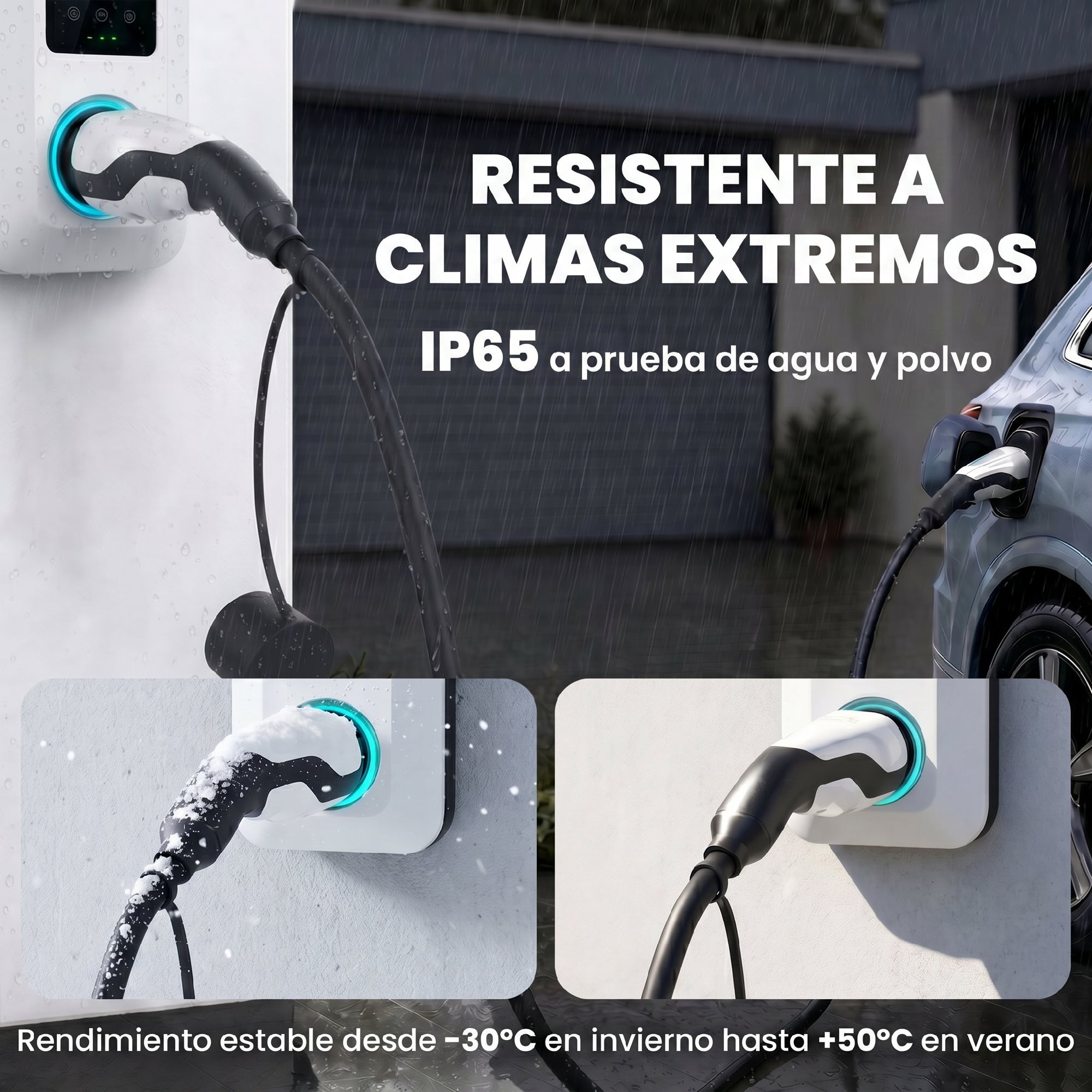 HOMCOM Cable de Carga Coche Eléctrico 22kW, 5m, 32A, Cable de Carga EV Tipo 2, Modo 3, Trifásico con IP65, Paño de Limpieza y Bolsa Almacenamiento, Carga Rápida para Wallbox y Estaciones de EV y PHEV