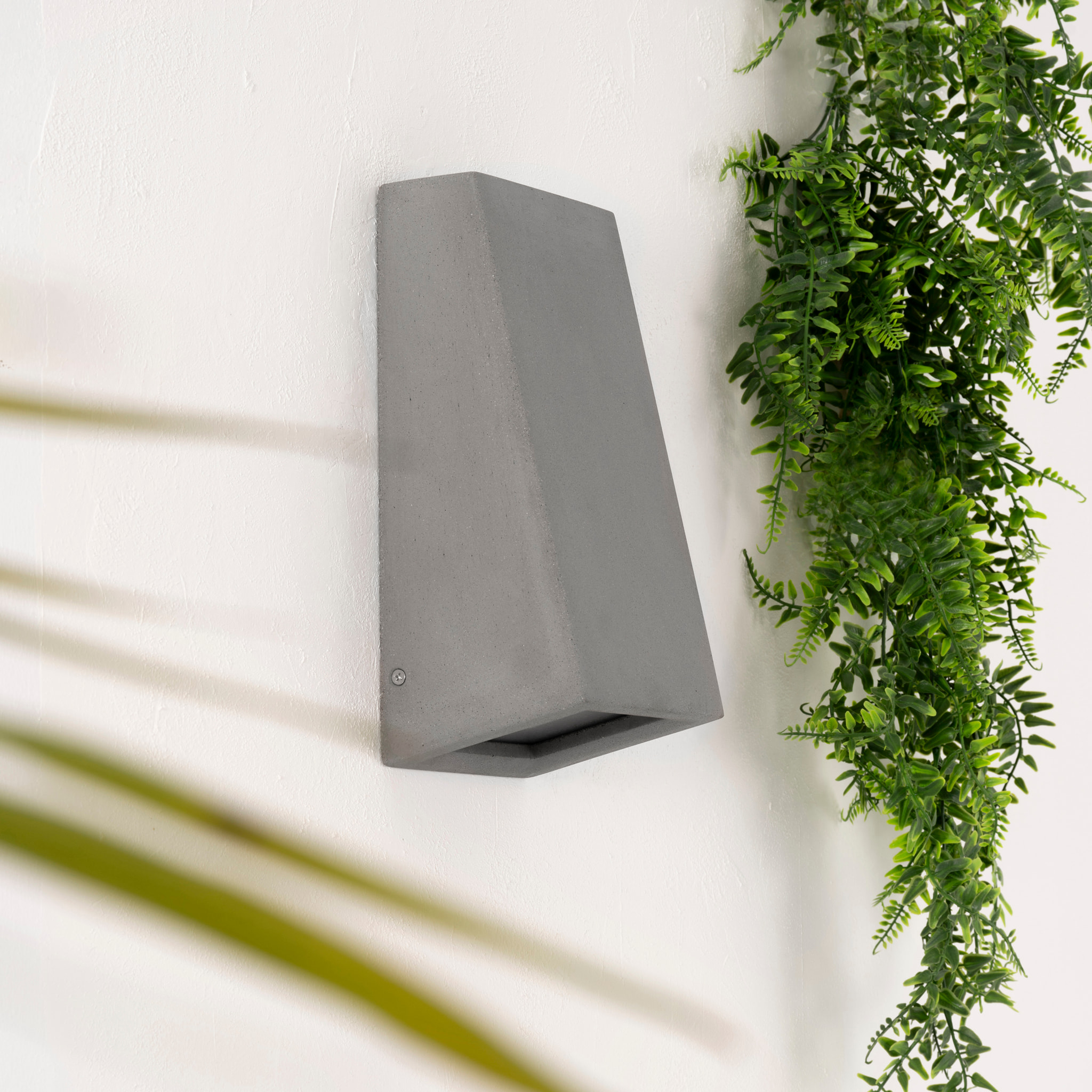 FORLIGHT Aplique de pared exterior Karen Big acabado Cemento IP44 15W E27
