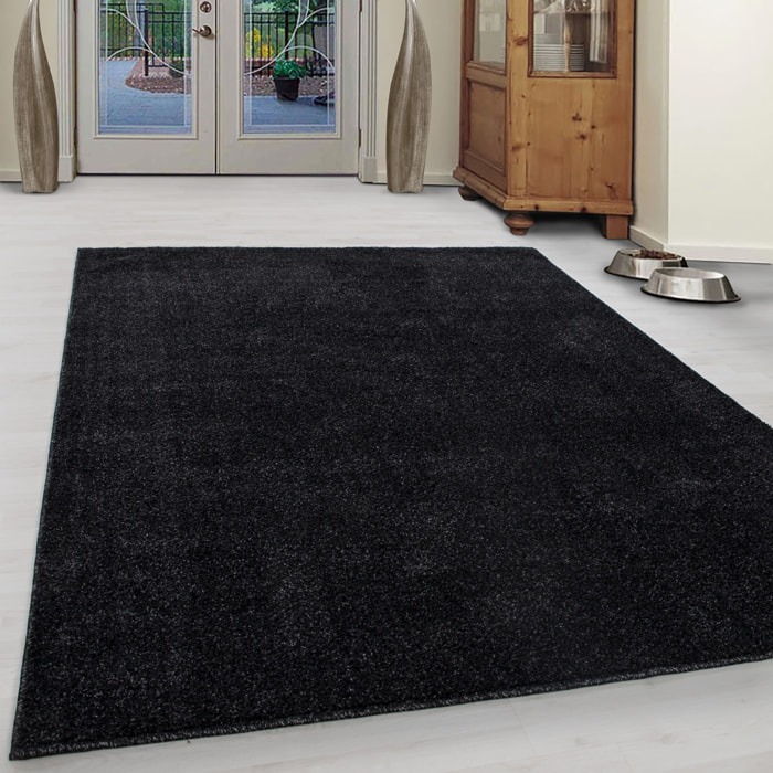 CALIFORNIE - Tapis rond uni à poils courts Anthracite