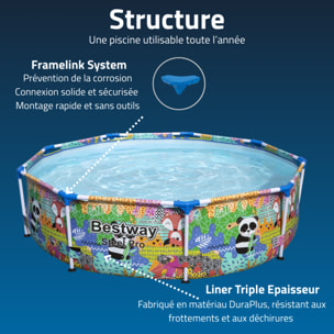Bestway Piscine hors sol tubulaire ronde Bestway Steel Pro 274 x 66 cm décor panda