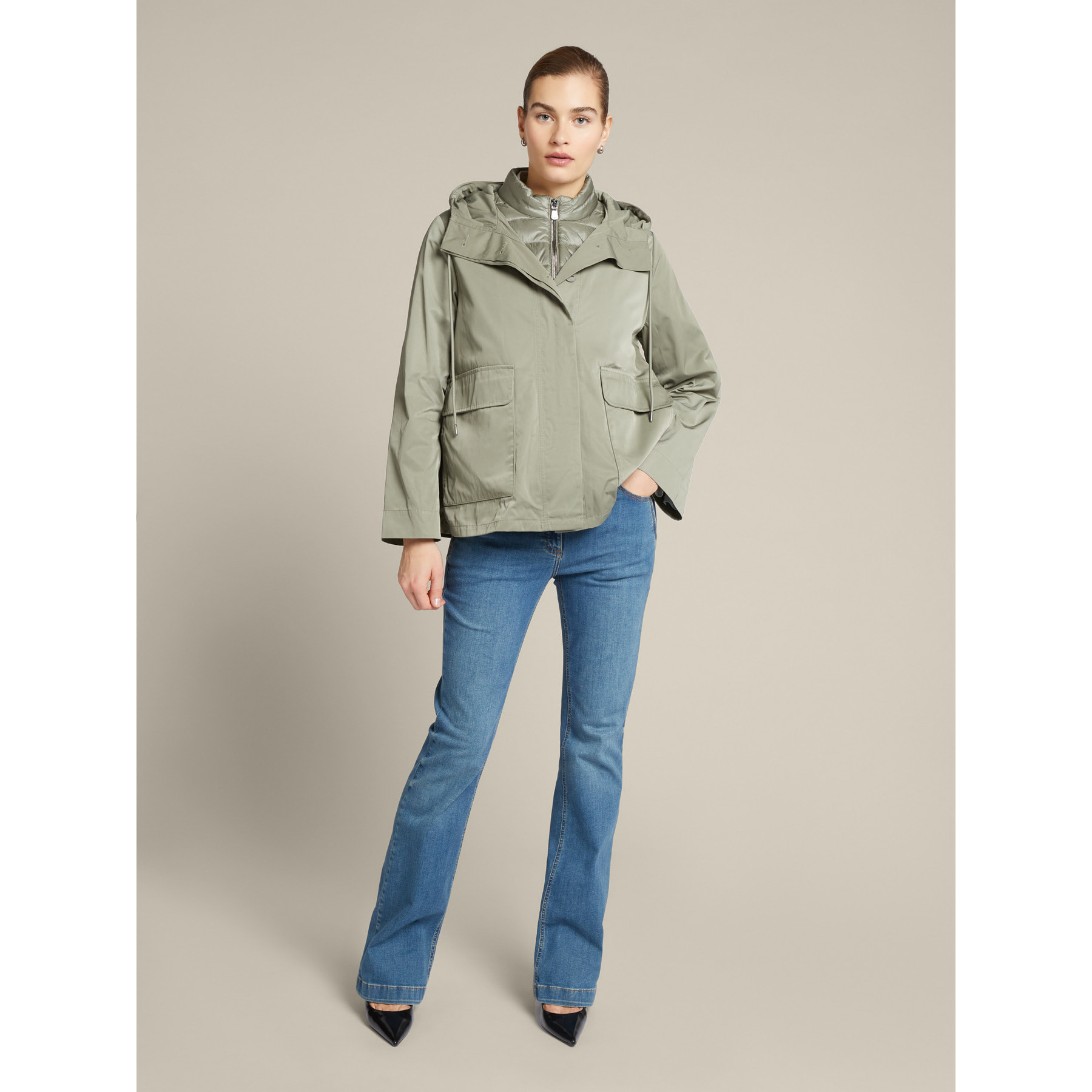 Elena Mirò - Parka in nylon riciclato con gilet staccabile - Verde