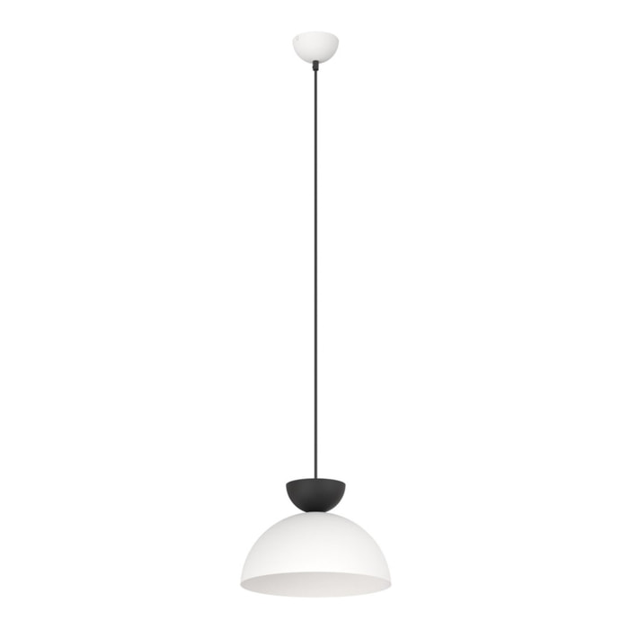Lampada a sospensione Lunaro in acciaio bicolore bianco e nero