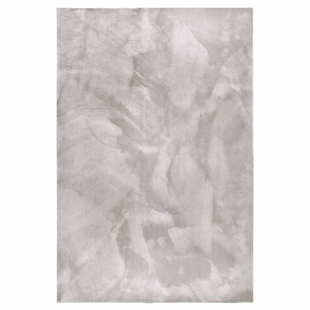 Tapis salon faux uni poils ras, tissé polyester confortable, anano