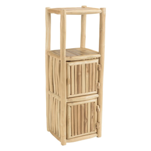 WILL - Étagère 1 niveau 2 portes en branches de teck naturel