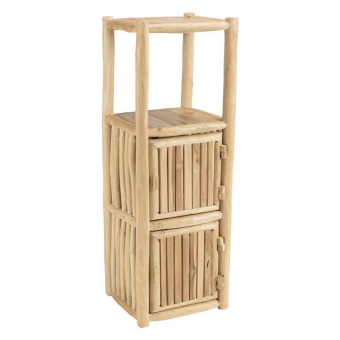 WILL - Étagère 1 niveau 2 portes en branches de teck naturel