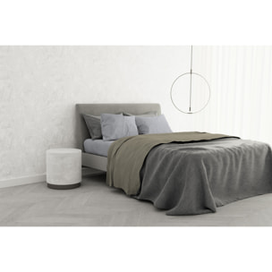 COMPLETO LETTO TRENDY CHIC MADE IN ITALY COTONE- TORTORA MATRIMONIALE