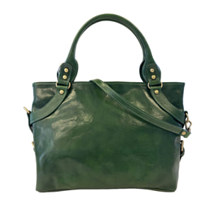 Borsa a Spalla Borsa Shopper da Donna in Pelle Lucida con Tracolla Removibile