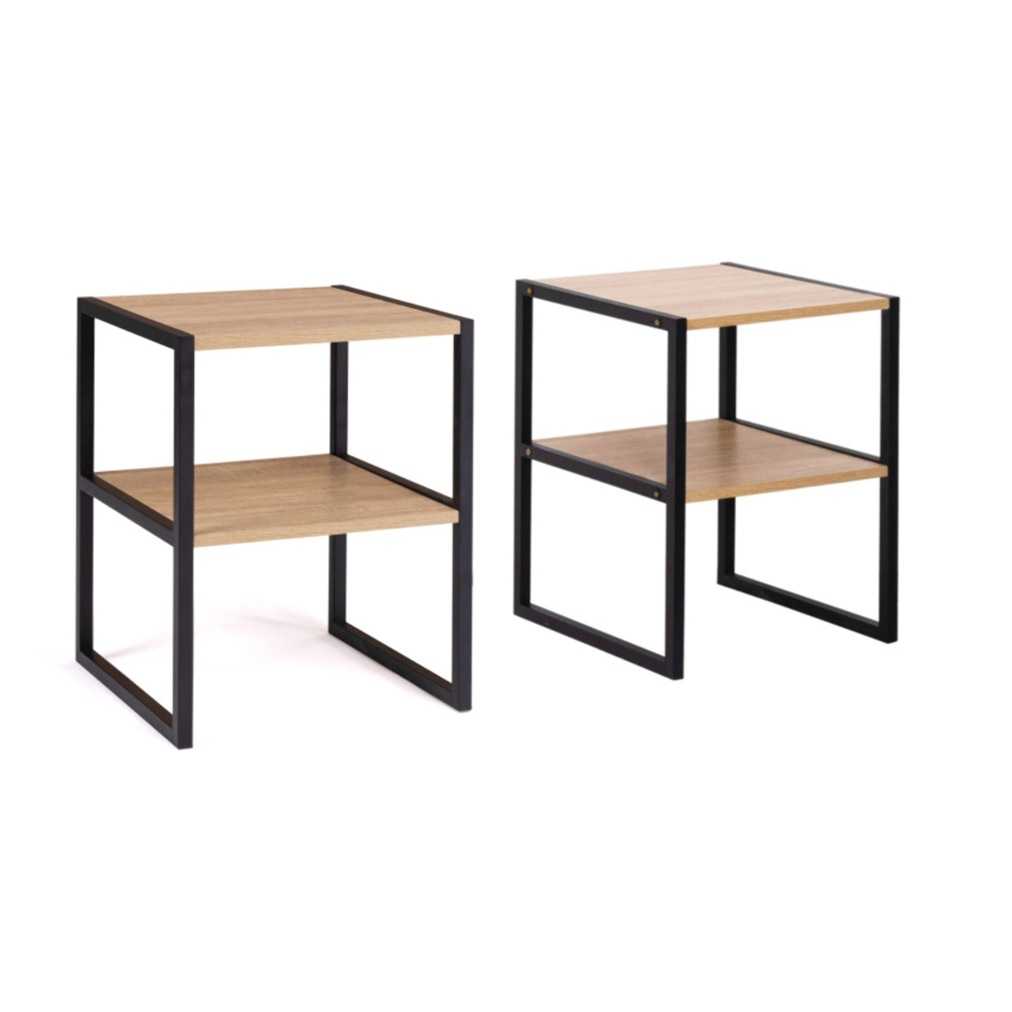 Tables de chevets Memphis avec étagère - lot de 2