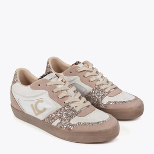 Sneaker con Zeppa Interna e Dettagli in Pelle