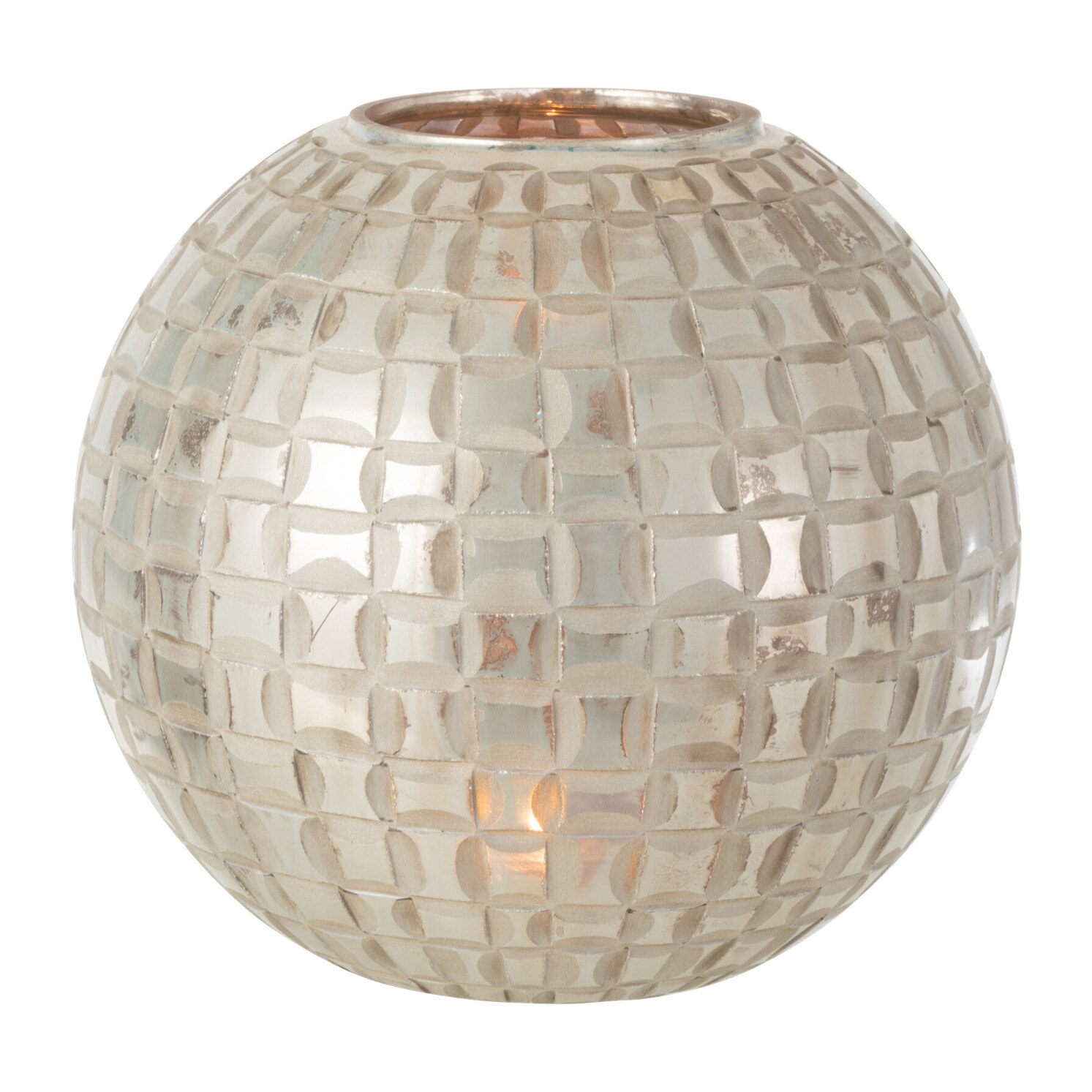 J-Line bougeoir Alara - verre - gris - large