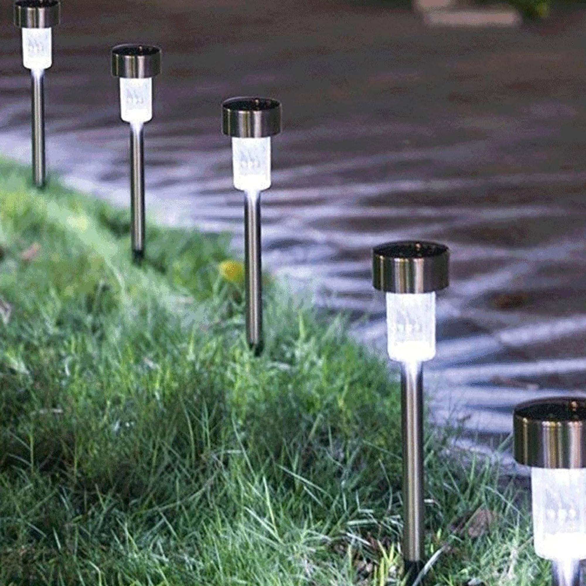 Well Home Juego de 7 luces solares Ø4,6cm en acero inoxidable