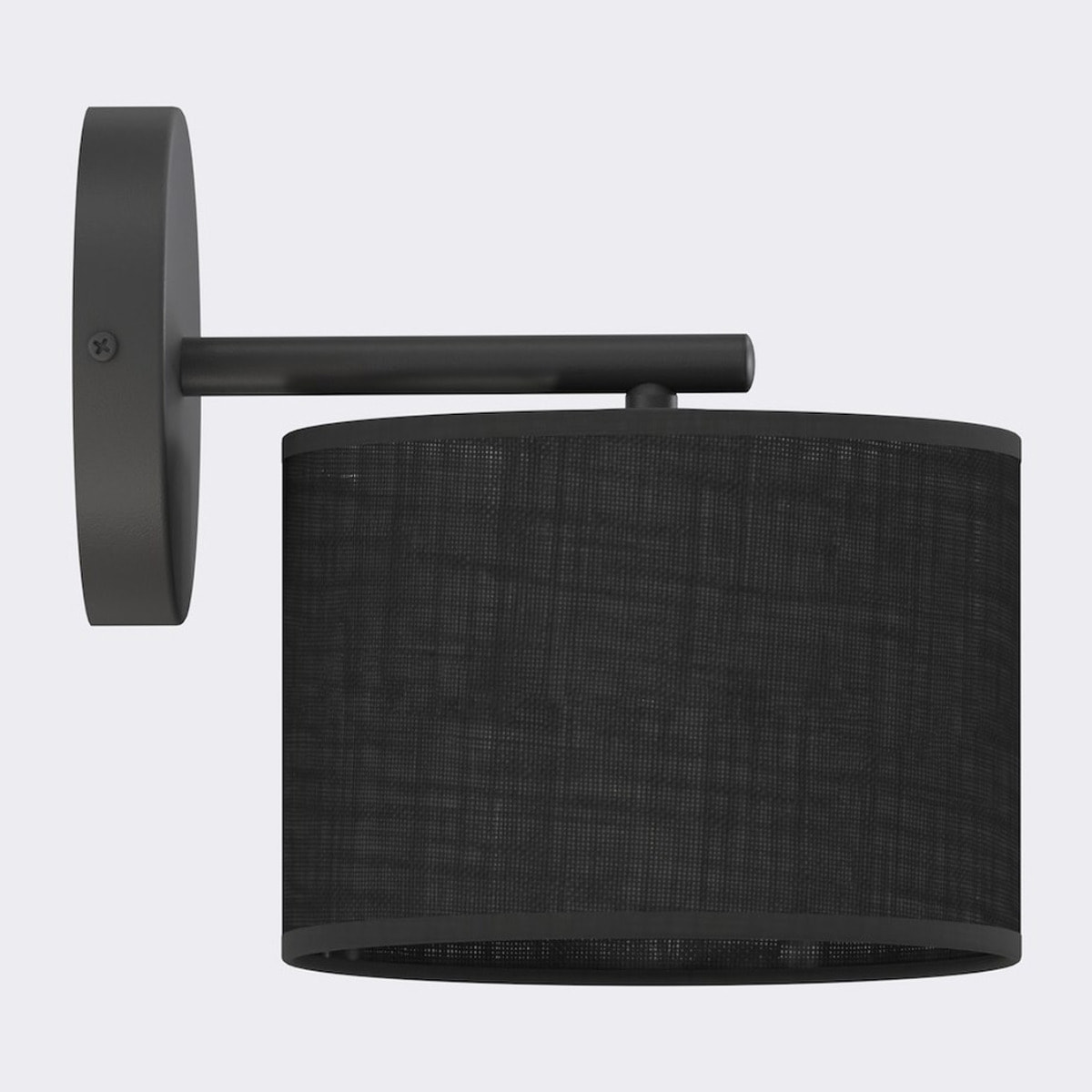 Lampada da parete ECO in acciaio nero opaco e tessuto