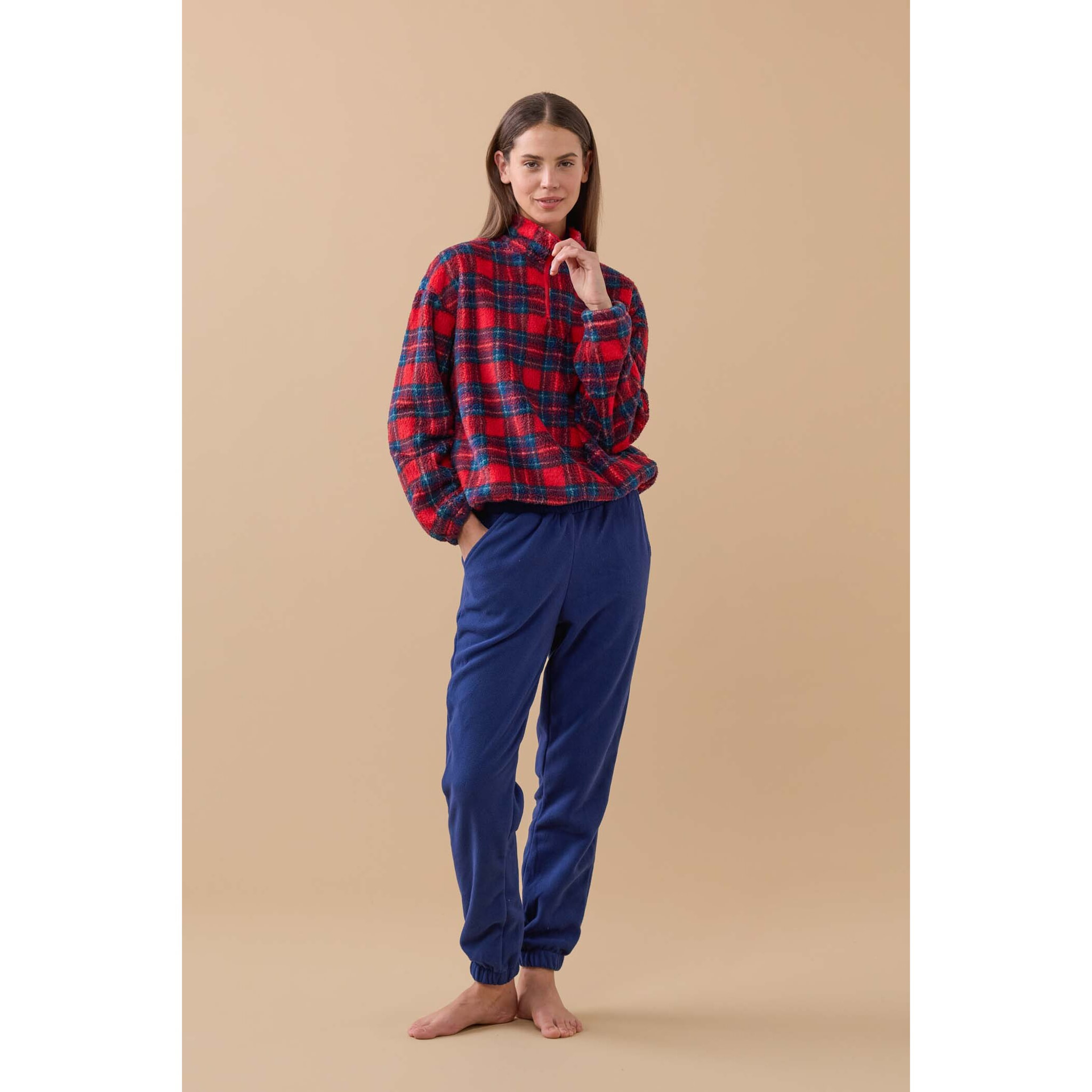 Pigiama donna trish red in eco pelliccia Noidinotte