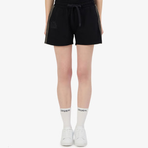 Kappa - Pantaloni Corti Donna Nero - Logo Tape Gragria
