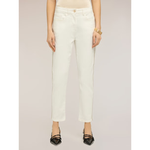 Motivi - Pantalones regular en drill con banda joya - Gris