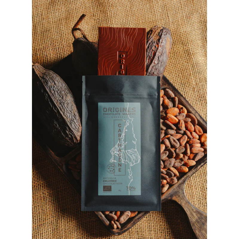 Tablette de chocolat noir 70% - Bean To Bar - Origine Colombie - 75g Bio
