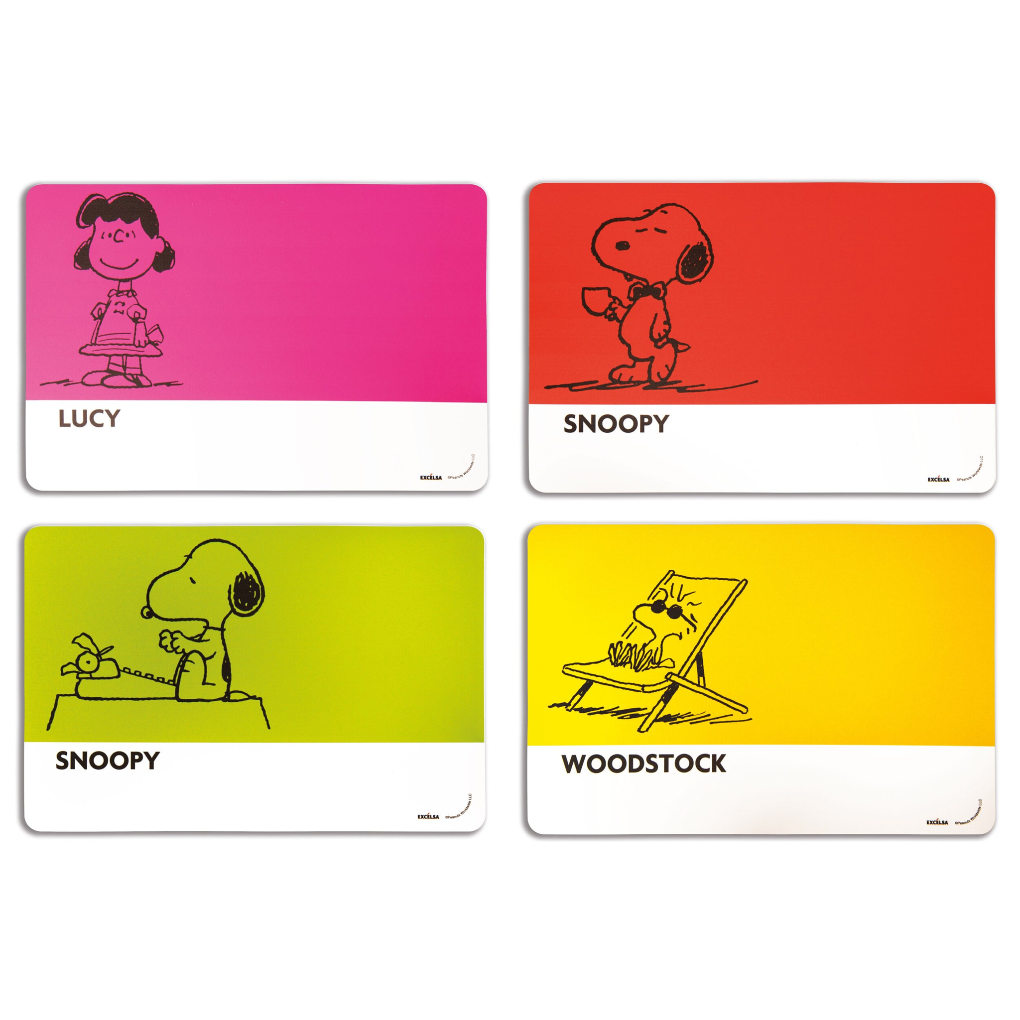 Set 4 Tovagliette Excelsa – Peanuts, Plastica Multicolore
