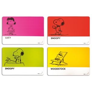Set 4 Tovagliette Excelsa – Peanuts, Plastica Multicolore
