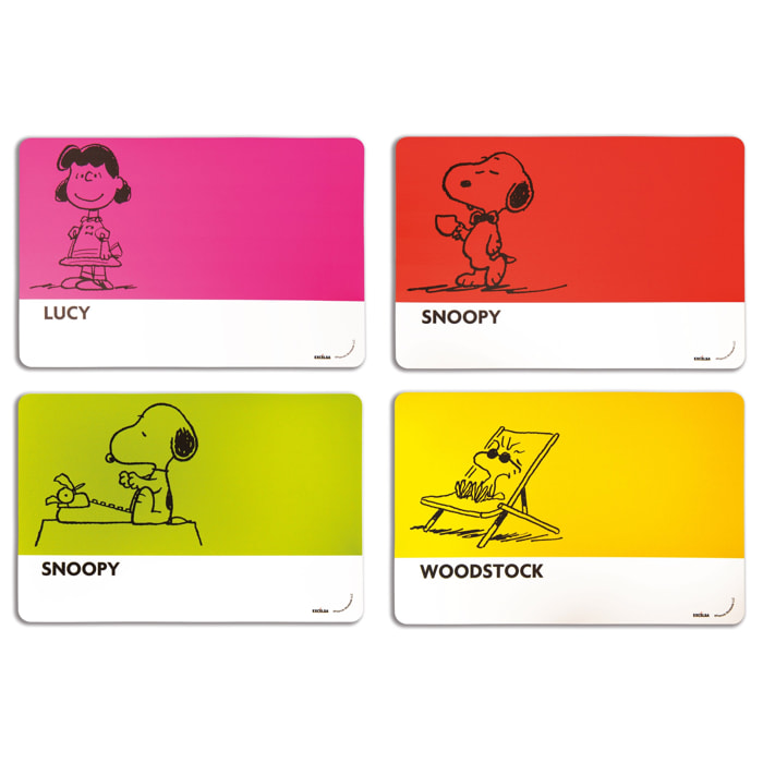 Set 4 Tovagliette Excelsa – Peanuts, Plastica Multicolore